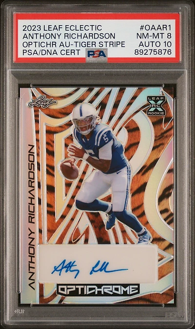 2023 Leaf Eclectic Optichrome Autographs Oaar1 Anthony Richardson PSA 8