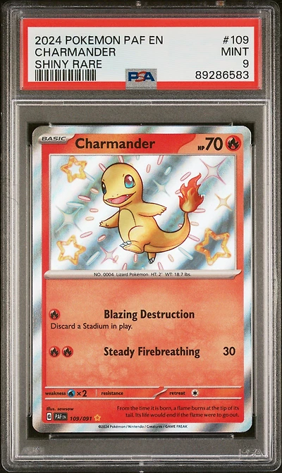 2024 Pokemon Paf En-paldean Fates 109 Charmander PSA