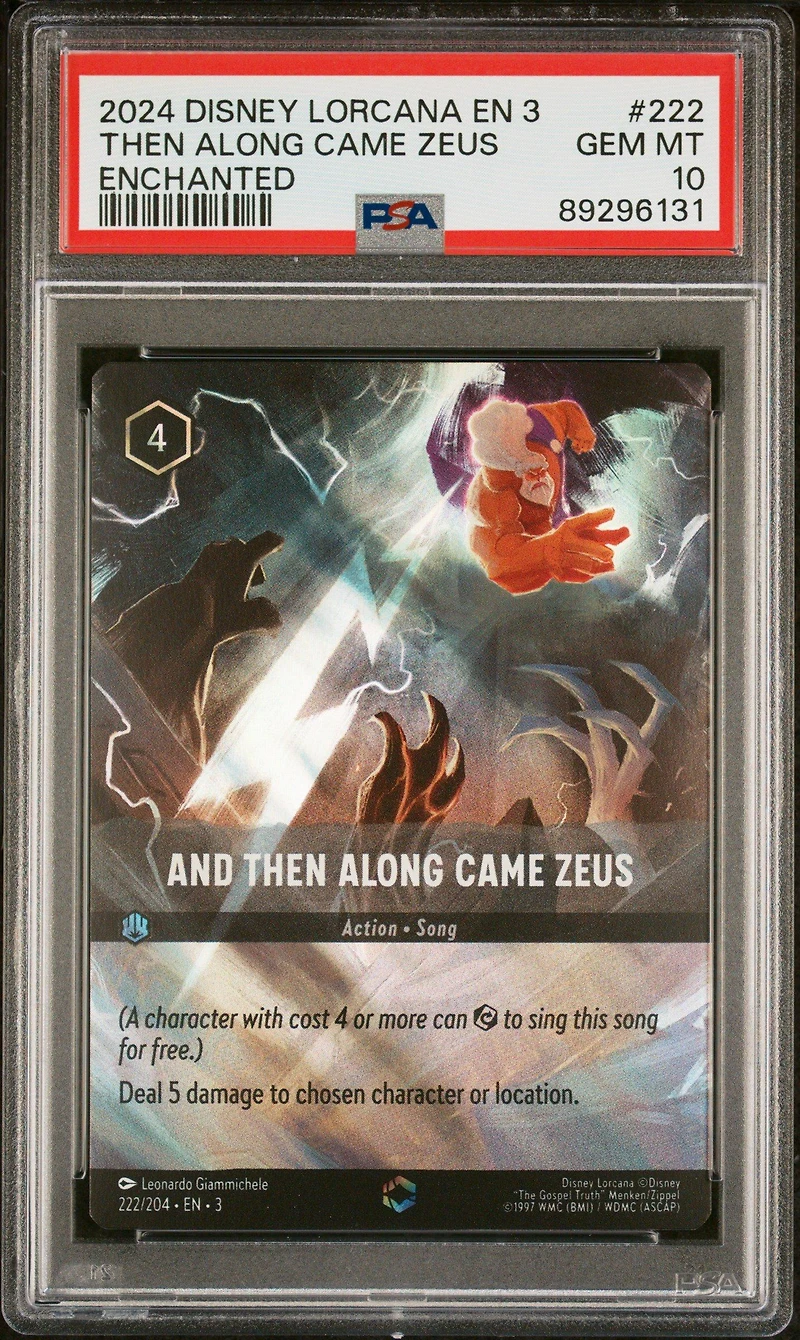2024 Disney Lorcana En 3-into The Inklands 222 And Then Along Came Zeus Enchanted PSA