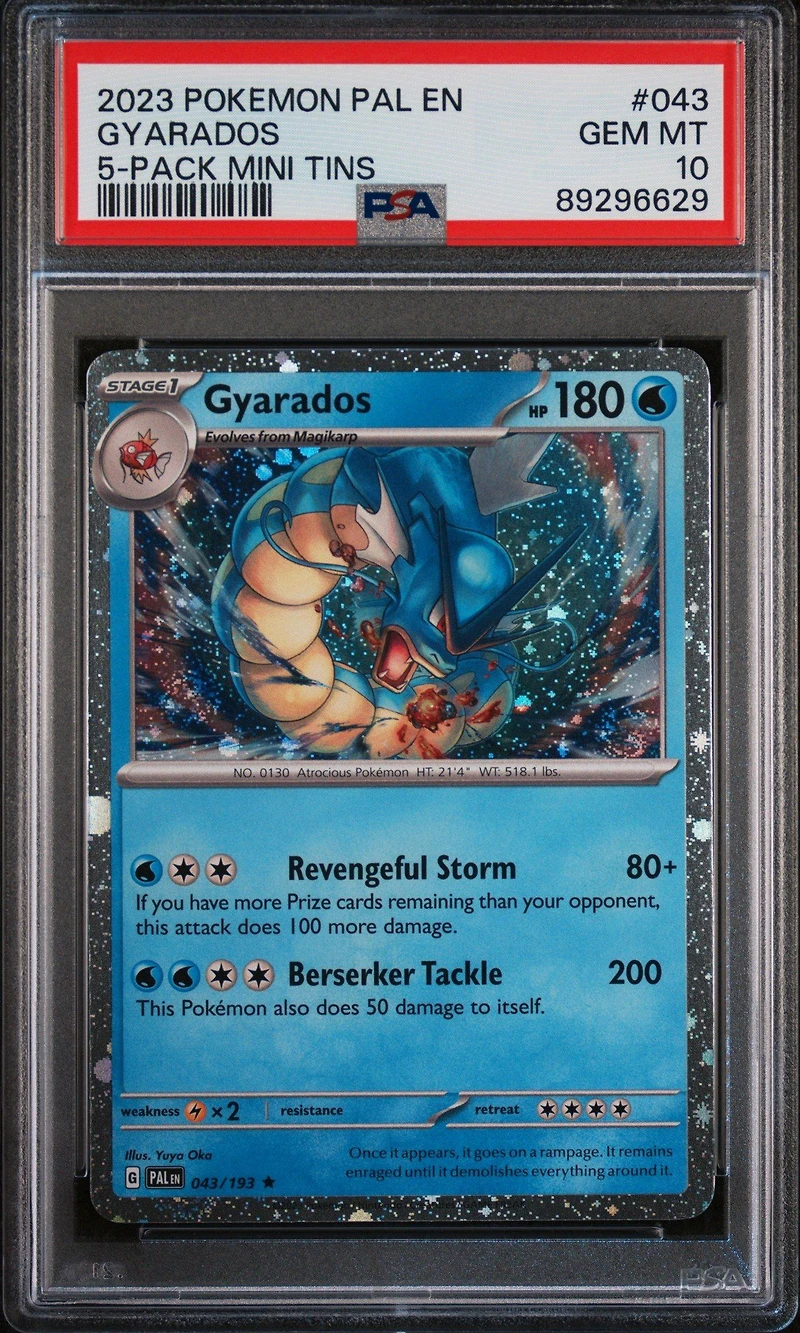 2023 Pokemon Pal En-paldea Evolved 043 Gyarados 5-pack Mini Tins PSA 10