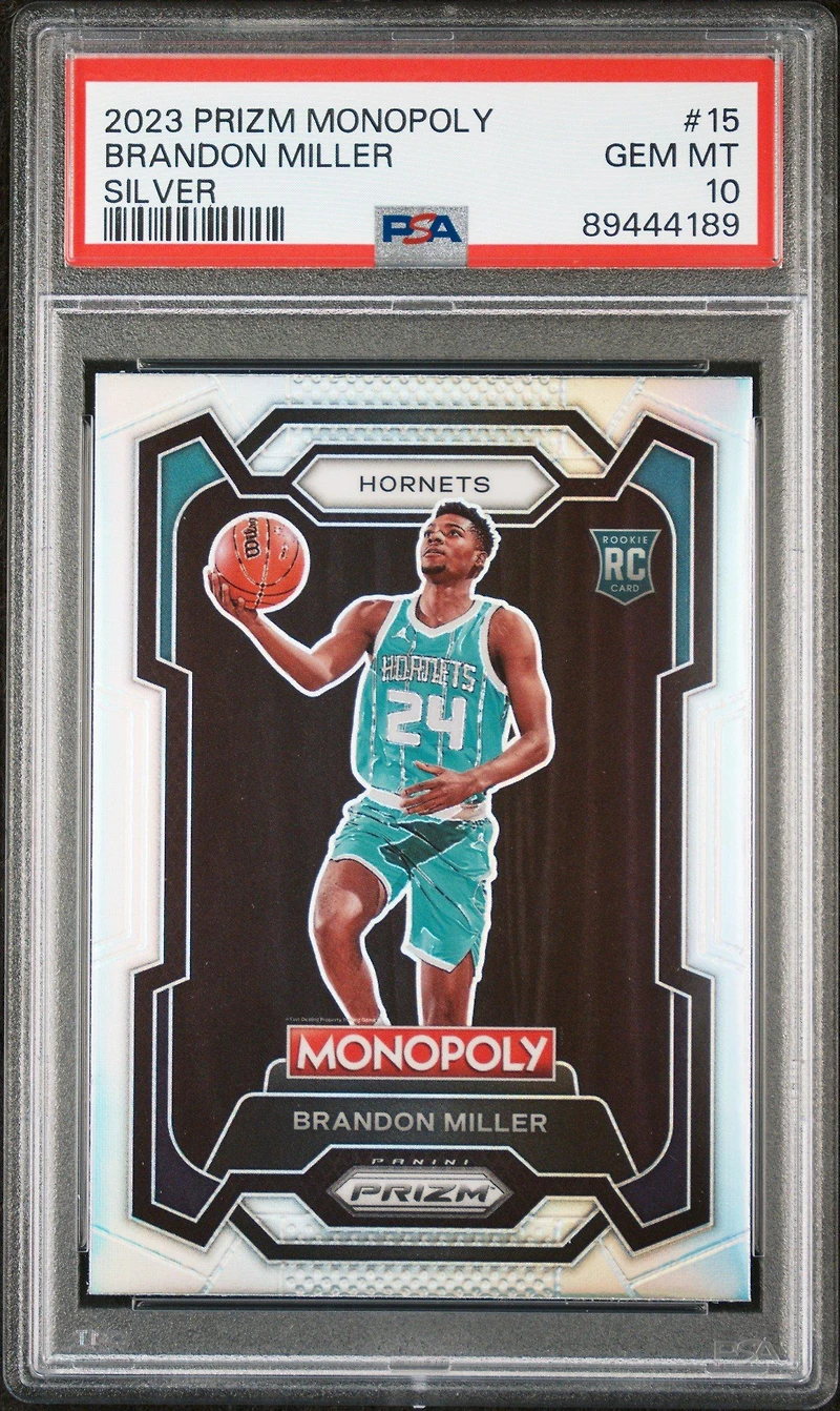 2023 Panini Prizm Monopoly 15 Brandon Miller Silver PSA 10