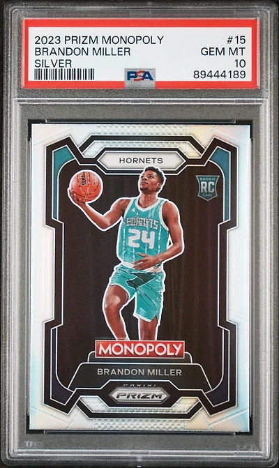 2023 Panini Prizm Monopoly 15 Brandon Miller Silver PSA 10