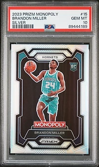 2023 Panini Prizm Monopoly 15 Brandon Miller Silver PSA 10