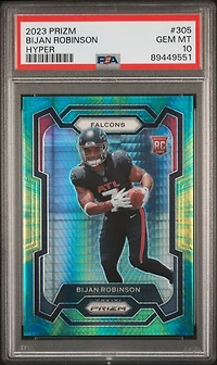 2023 Panini Prizm 305 Bijan Robinson Hyper Prizm PSA 10