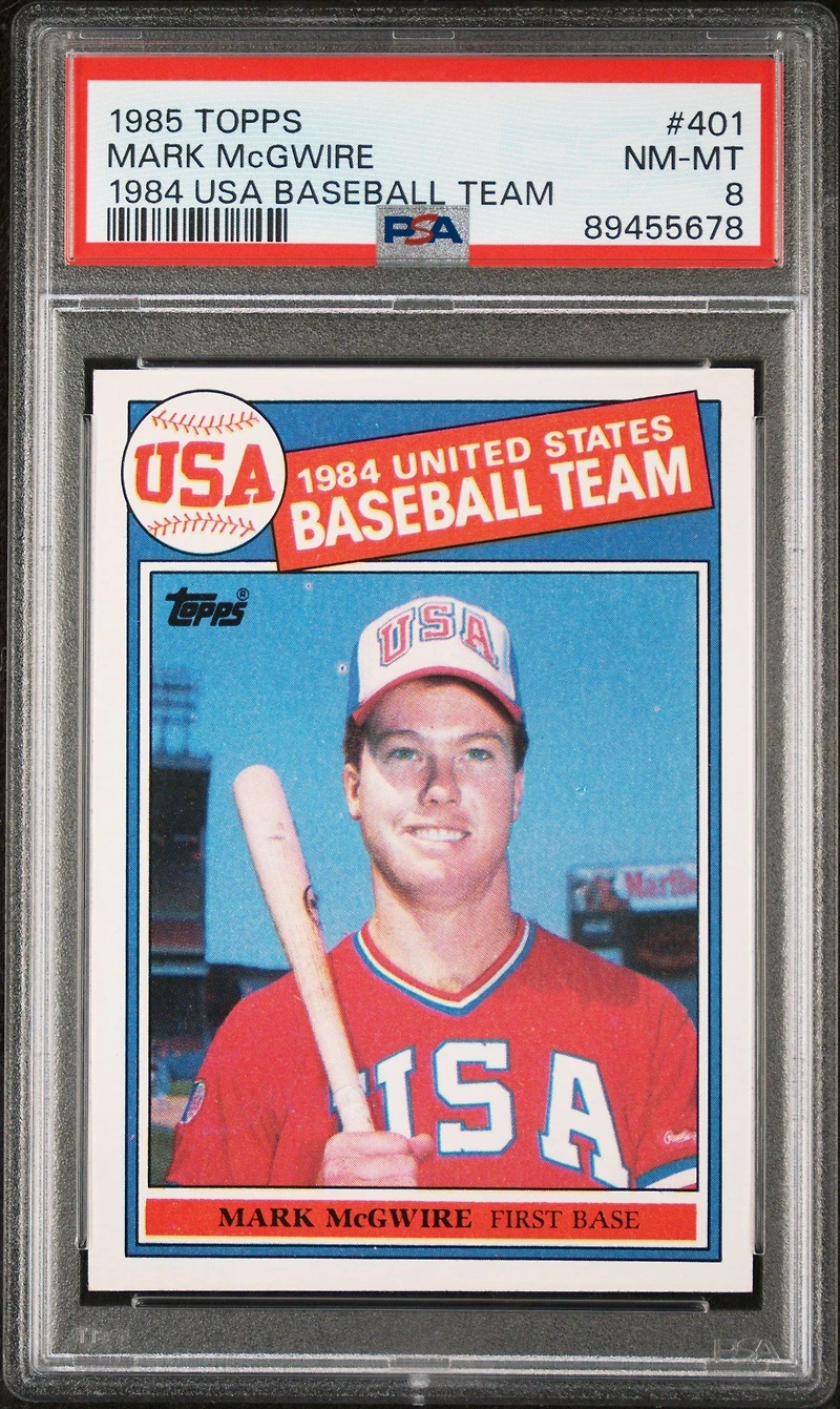 1985 Topps 401 Mark Mcgwire 1984 Usa Baseball Team PSA 8