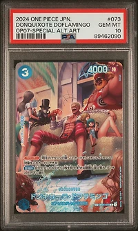 2024 One Piece Japanese Op07-500 Years In The Future 073 Donquixote Doflamingo Special Alternate Art PSA 10