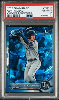 2022 Bowman Sapphire Edition Chrome Prospects Bcp10 Curtis Mead PSA 10