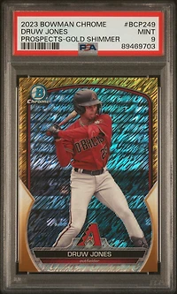 2023 Bowman Chrome Prospects Bcp249 Druw Jones Gold Shimmer PSA 9