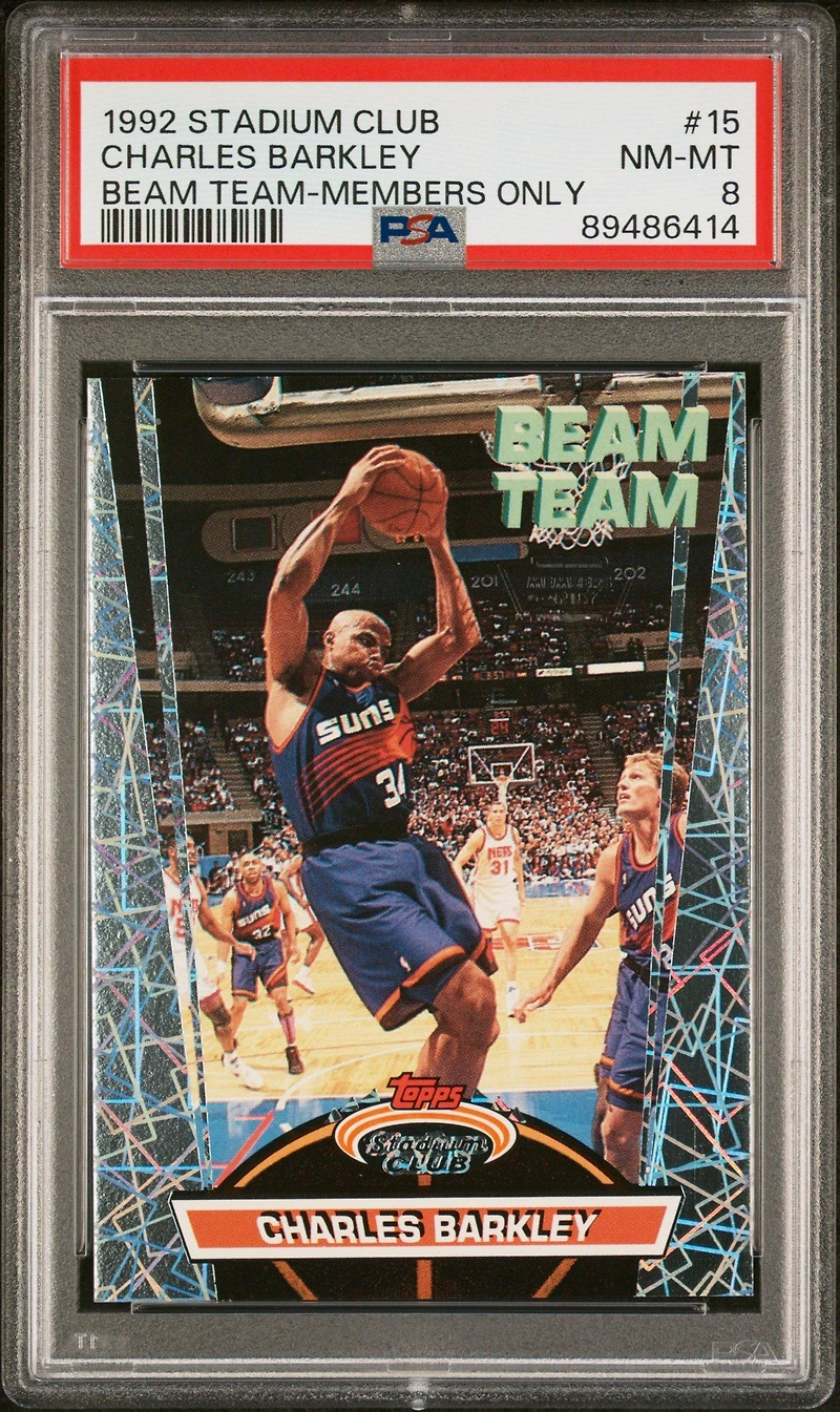 1992 Stadium Club Beam Team 15 Charles Barkley Members Only PSA 8