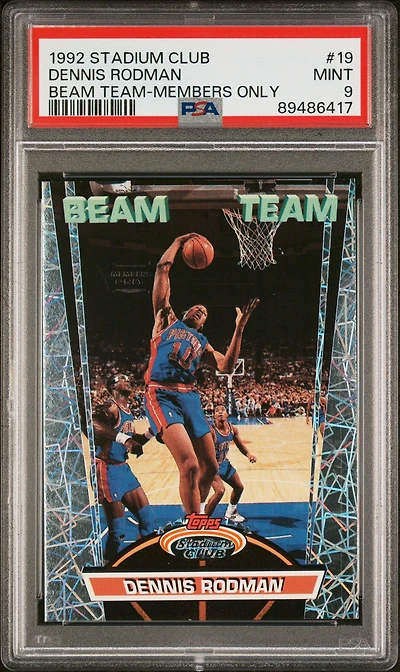 1992 Stadium Club Beam Team 19 Dennis Rodman Members Only PSA 9