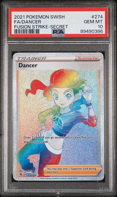 2021 Pokemon Sword & Shield Fusion Strike 274 Full Art/dancer Secret PSA 10