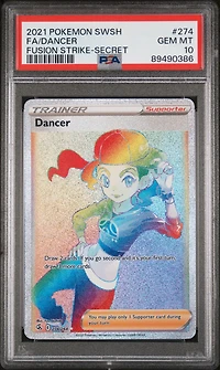 2021 Pokemon Sword & Shield Fusion Strike 274 Full Art/dancer Secret PSA 10