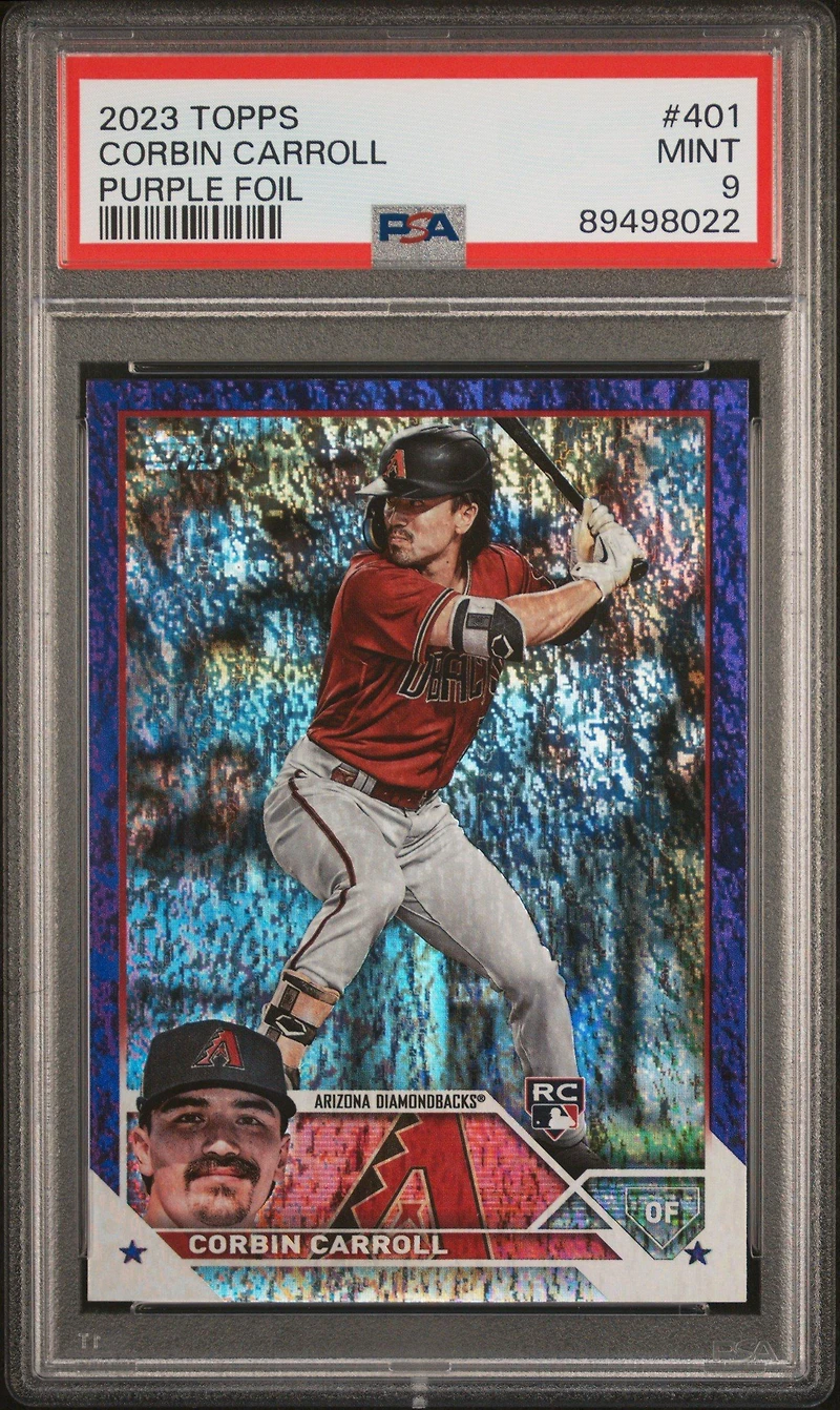 2023 Topps 401 Corbin Carroll Purple Foil PSA 9