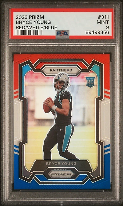 2023 Panini Prizm 311 Bryce Young Red/white/blue Prizm PSA 9