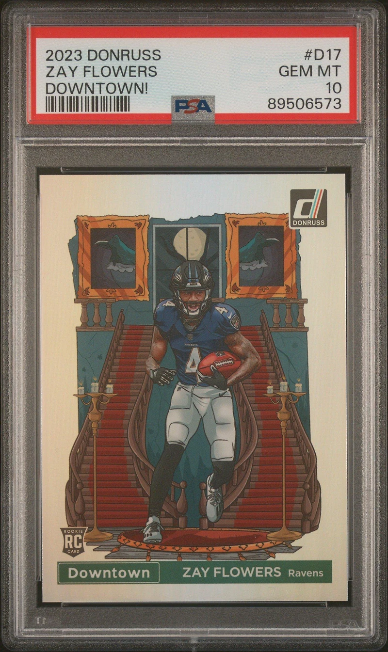 2023 Panini Donruss Downtown! D17 Zay Flowers PSA 10