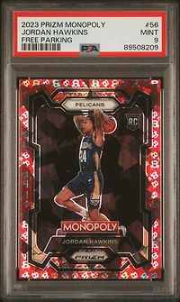 2023 Panini Prizm Monopoly 56 Jordan Hawkins Free Parking PSA 9