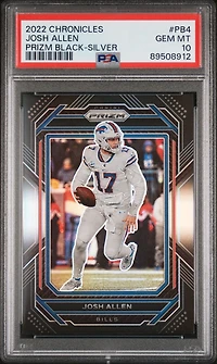 2022 Panini Chronicles Prizm Black Pb4 Josh Allen Silver PSA 10