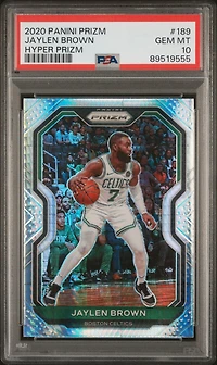 2020 Panini Prizm 189 Jaylen Brown Hyper Prizm PSA 10