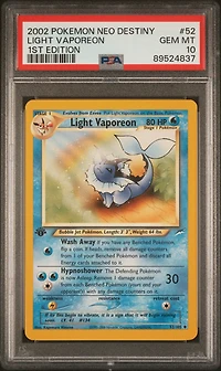 2002 Pokemon Neo Destiny 52 Light Vaporeon PSA 10