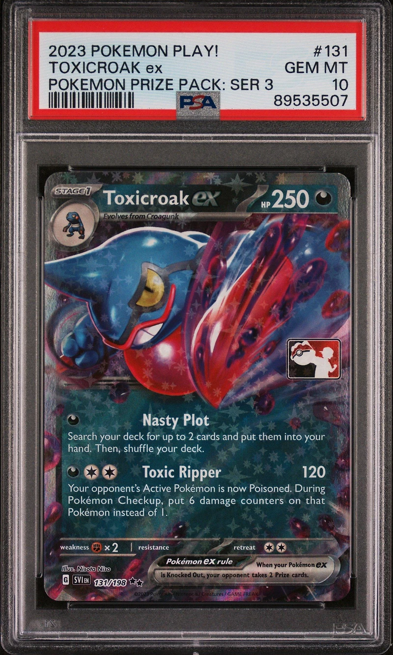 2023 Pokemon Play! Pokemon Prize Pack: Series 3 131 Toxicroak Ex PSA 10