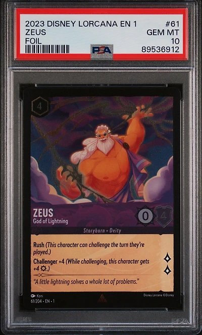 2023 Disney Lorcana En 1-the First Chapter 61 Zeus