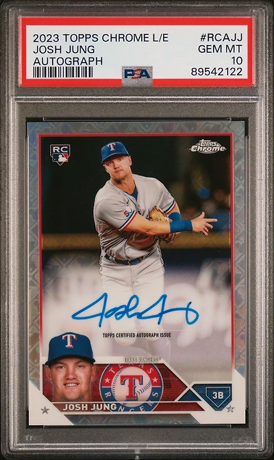 2023 Topps Chrome Logofractor Edition Refractor Chrome Autograph Rcajj Josh Jung PSA 10