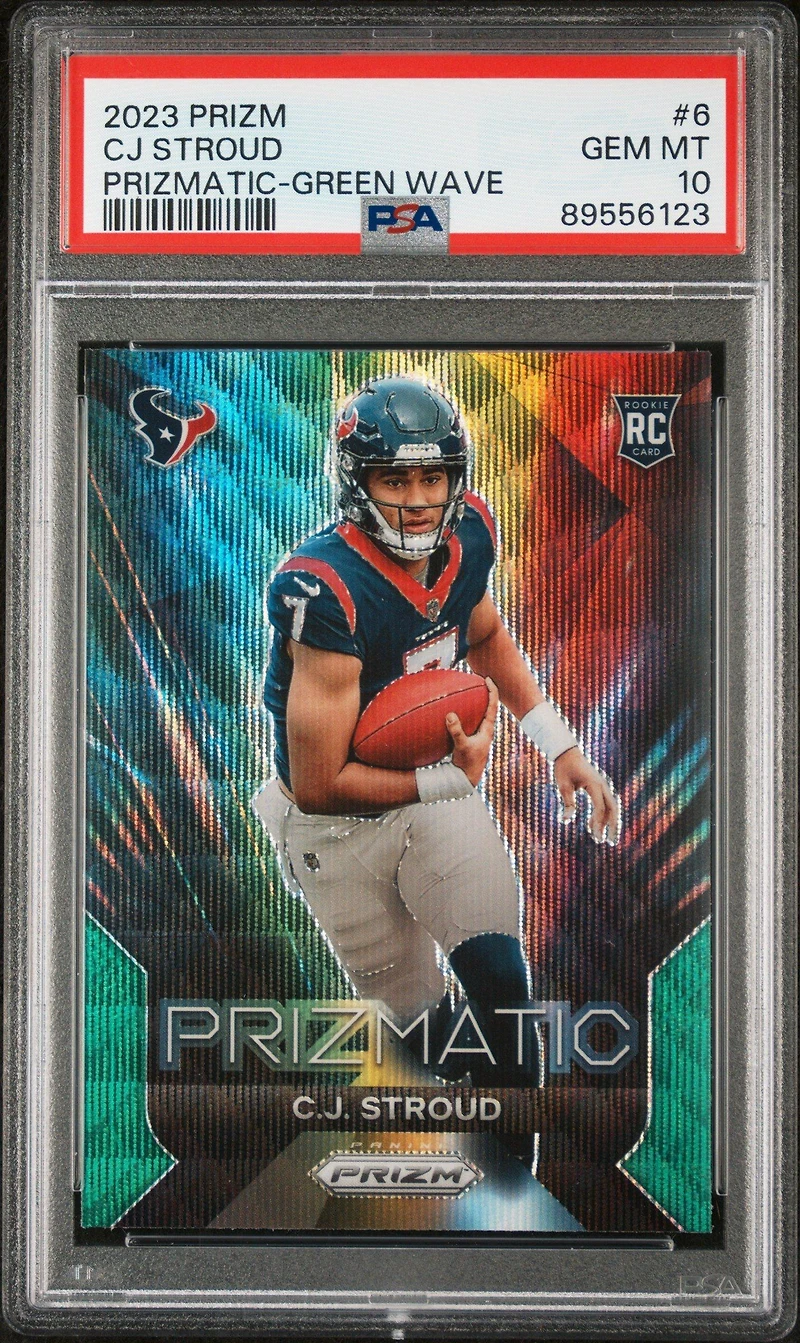 2023 Panini Prizm Prizmatic 6 Cj Stroud Green Wave PSA 10