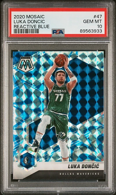 2020 Panini Mosaic 47 Luka Doncic Reactive Blue PSA 10