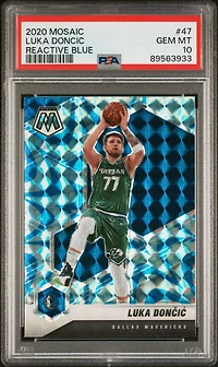 2020 Panini Mosaic 47 Luka Doncic Reactive Blue PSA 10
