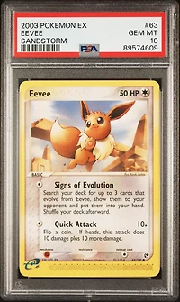 2003 Pokemon Ex Sandstorm 63 Eevee PSA