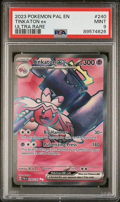 2023 Pokemon Pal En-paldea Evolved 240 Tinkaton Ex PSA 9