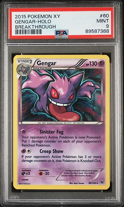 2015 Pokemon Xy Breakthrough 60 Gengar-holo PSA 9