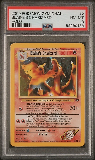 2000 Pokemon Gym Challenge 2 Blaine's Charizard PSA 8