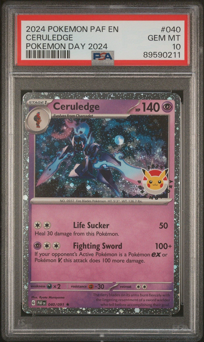 2024 Pokemon Paf En-paldean Fates 040 Ceruledge Pokemon Day 2024 PSA