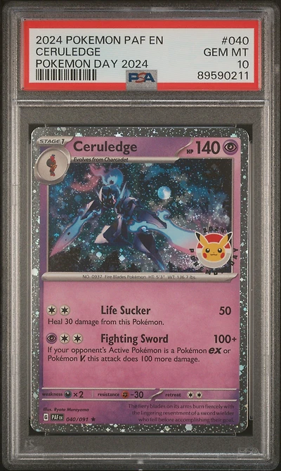 2024 Pokemon Paf En-paldean Fates 040 Ceruledge Pokemon Day 2024 PSA