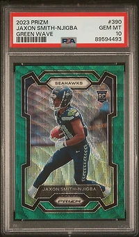 2023 Panini Prizm 390 Jaxon Smith-njigba Green Wave PSA 10
