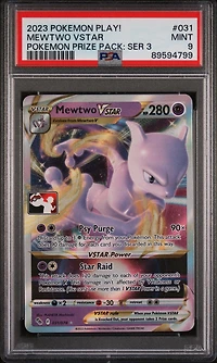 2023 Pokemon Play! Pokemon Prize Pack: Series 3 031 Mewtwo Vstar PSA 9