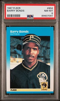 1987 Fleer 604 Barry Bonds PSA 8