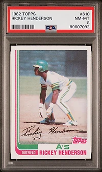 1982 Topps 610 Rickey Henderson PSA 8