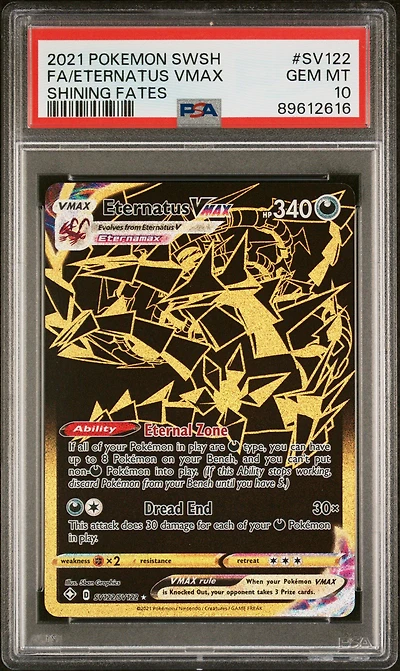 2021 Pokemon Sword & Shield Shining Fates Sv122 Fa/eternatus Vmax PSA 10