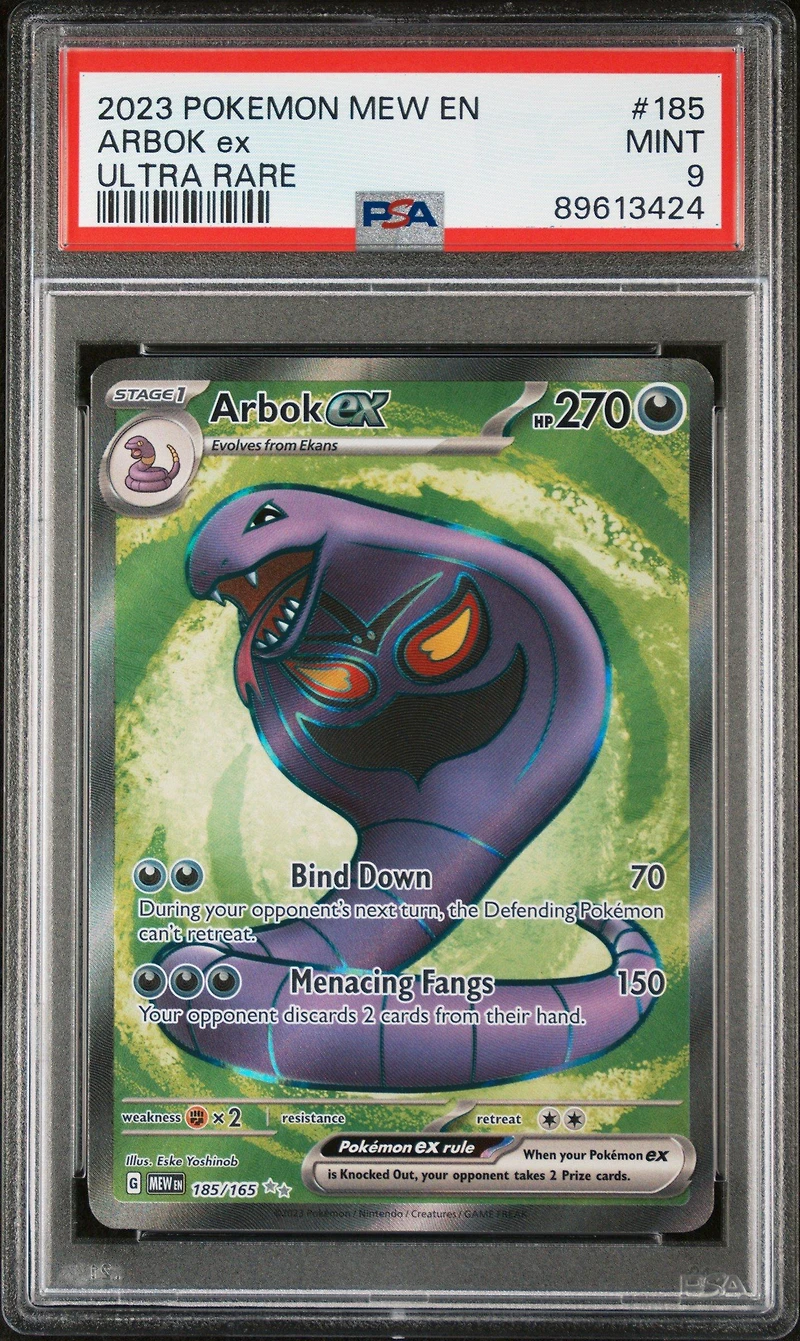 2023 Pokemon Mew En-151 185 Arbok Ex PSA 9