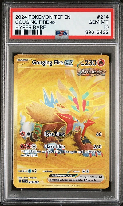 2024 Pokemon Tef En-temporal Forces Gouging Fire Ex PSA 10
