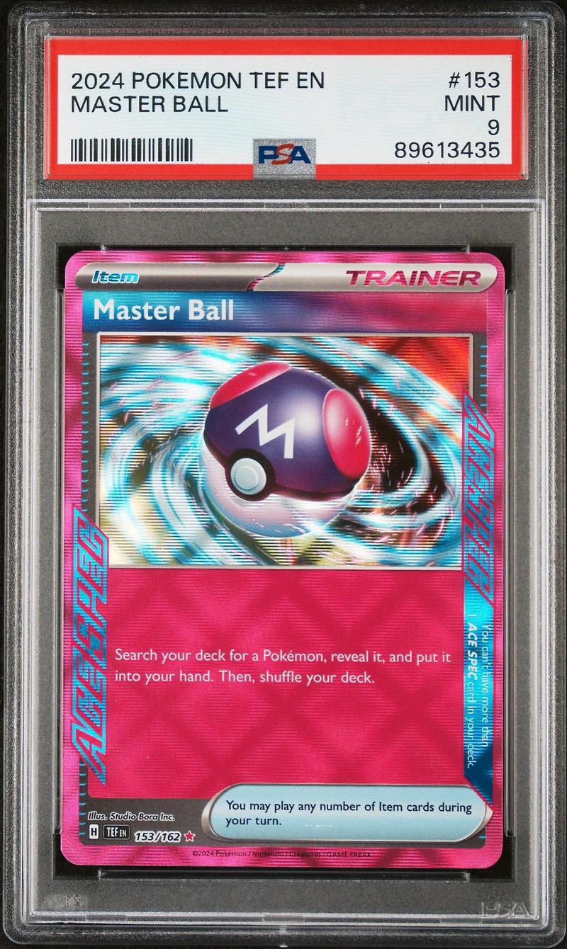 2024 Pokemon Tef En-temporal Forces 153 Master Ball PSA