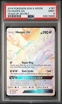2019 Pokemon Sun & Moon Team Up 187 Full Art/hoopa Gx Secret PSA