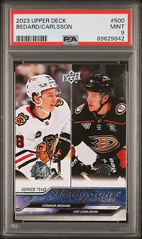 2023 Upper Deck 500 Bedard/carlsson PSA 9
