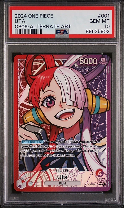 2024 One Piece Wings Of The Captain 001 Uta Alternate Art PSA 10