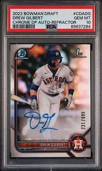 2022 Bowman Draft Chrome Draft Pick Autographs Cdadg Drew Gilbert Refractor PSA 10