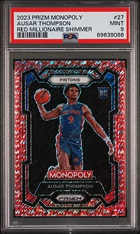 2023 Panini Prizm Monopoly 27 Ausar Thompson Red Millionaire Shimmer PSA 9