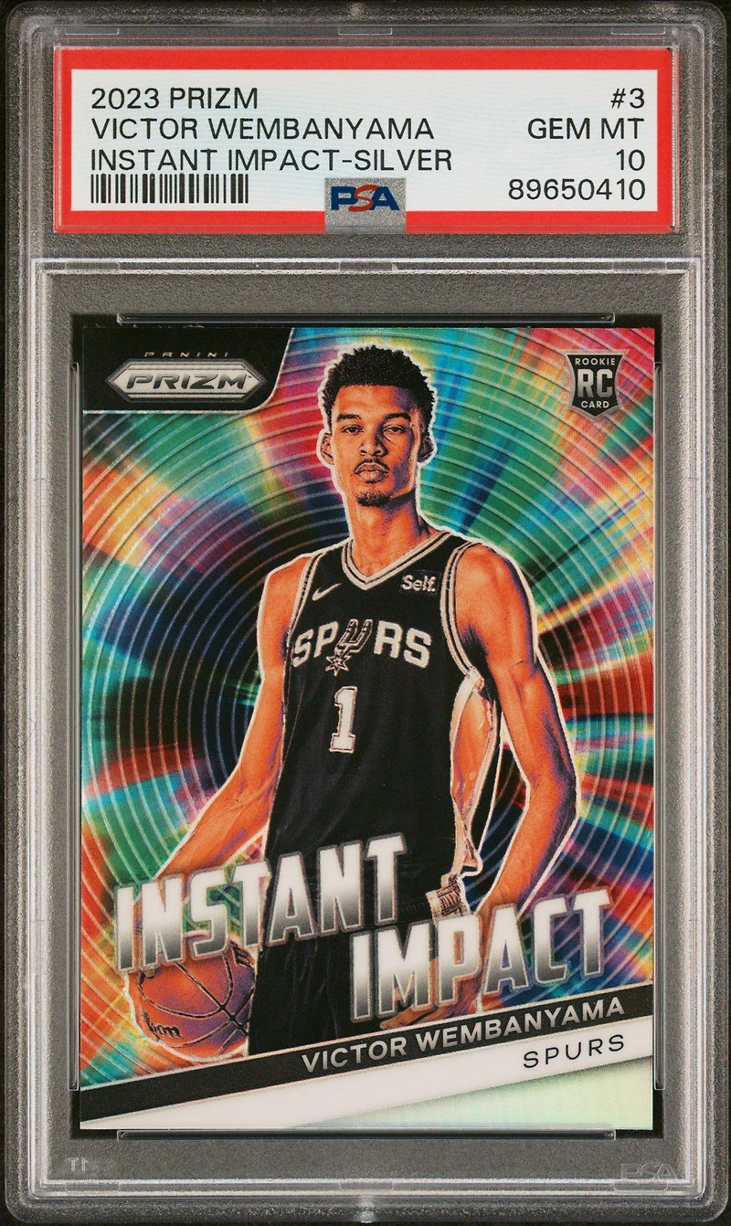 2023 Panini Prizm Instant Impact 3 Victor Wembanyama Silver Prizm PSA 10