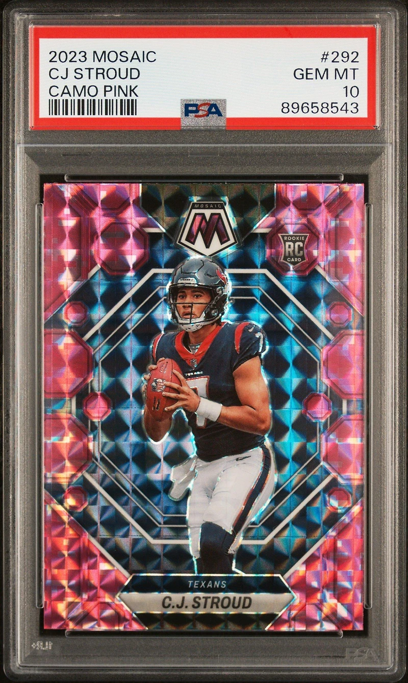 2023 Panini Mosaic 292 Cj Stroud Camo Pink PSA